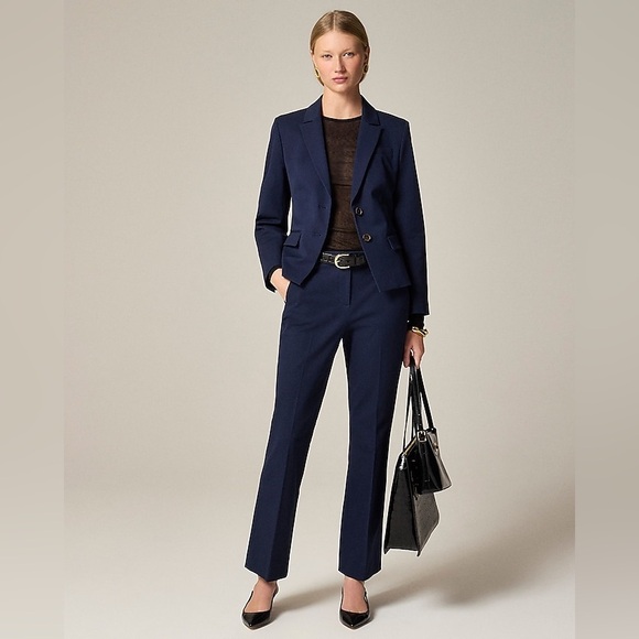 J. Crew Navy Blue Pinstripe Lightweight Wool Blazer Two Button Front Size 8 - Picture 15 of 15